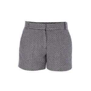 French Connection Bonser Check Shorts Size 8 Navy Blue and White High Rise
